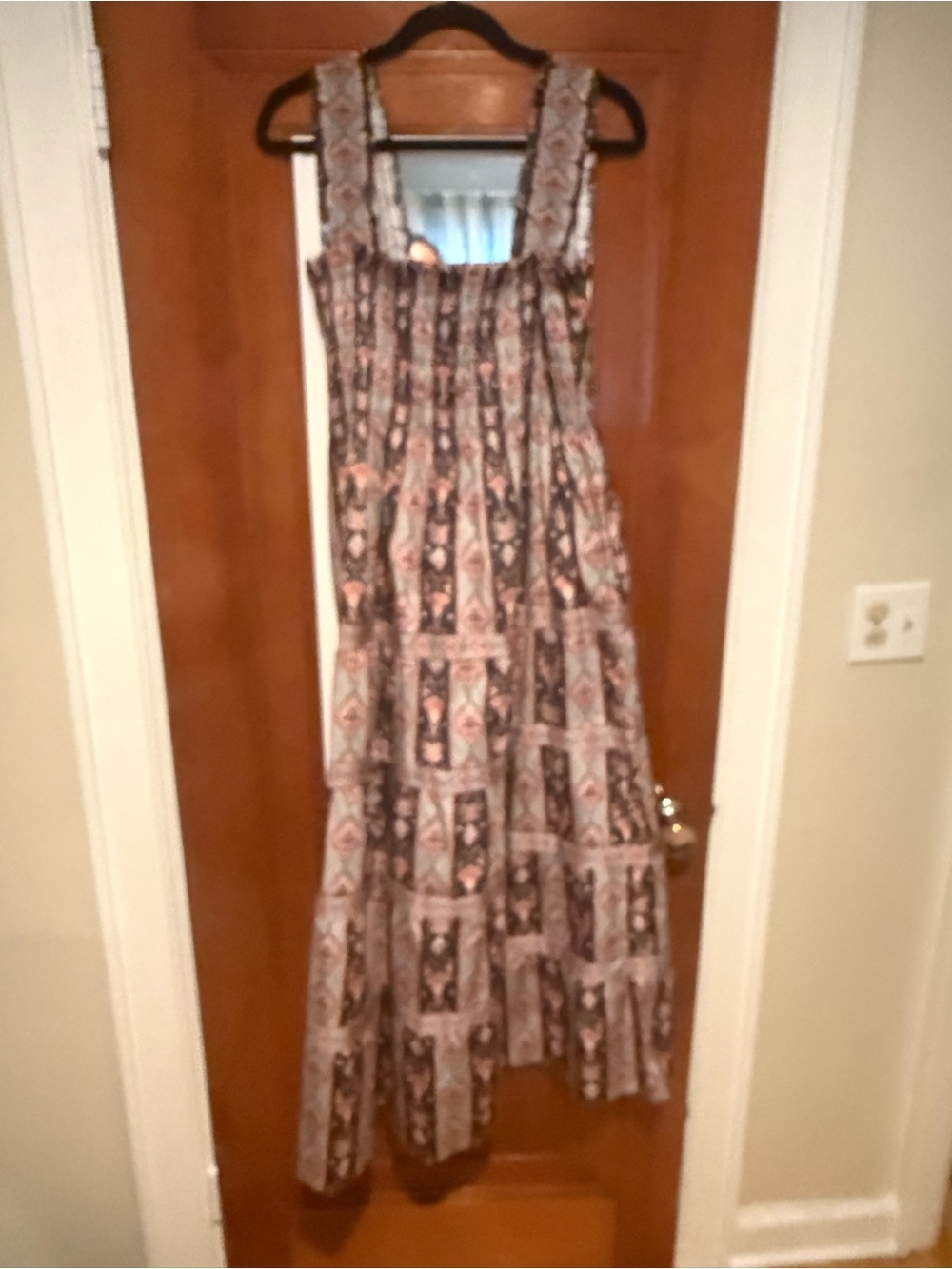 Hill House Maxi Dress in Navy and Coral Print NWOT - Picture 2 of 4